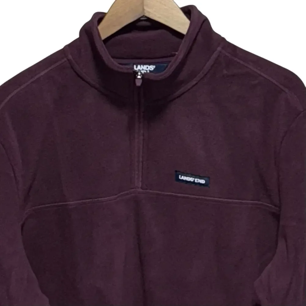 Sweater for Men's Burgundy microfleece pull over Zip neck long sleeve SZ/ M